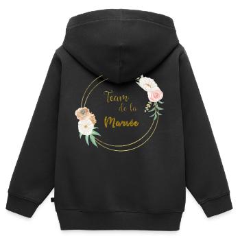 Goldene Hochzeit Team und Blumen - Kinder Premium Organic Zip Hoodie - Schwarz - Hinten - AI Model Kid Male (0cm)