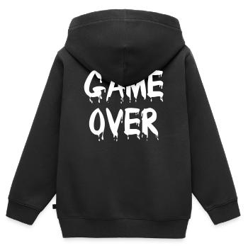 Game Over - Sweat Premium à capuche zippé enfant bio - noir - Dos - AI Model Kid Male (0cm)