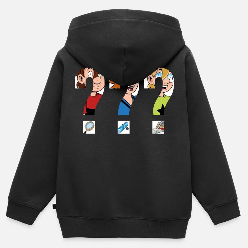Les Trois ??? Silhouettes Enfants - Sweat Premium à capuche zippé enfant bio - noir