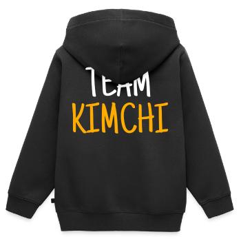 Kimchi Essen Korea - Kinder Premium Organic Zip Hoodie - Schwarz - Hinten - AI Model Kid Male (0cm)