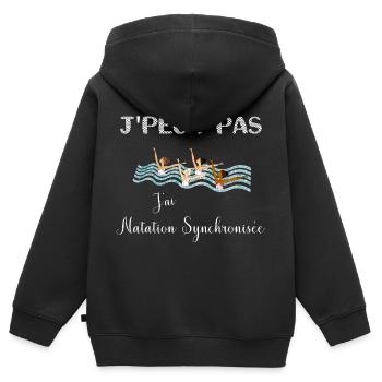 j'peux pas j'ai natation synchronisée - Sweat Premium à capuche zippé enfant bio - noir - Dos - AI Model Kid Male (0cm)