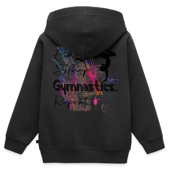 Eat Sleep Gymnastics Repeat Turnen Gymnastik - Kinder Premium Organic Zip Hoodie - Schwarz - Hinten - AI Model Kid Male (0cm)