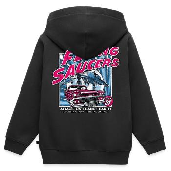 alien angriff auf die erde science fiction - Kinder Premium Organic Zip Hoodie - Schwarz - Hinten - AI Model Kid Male (0cm)