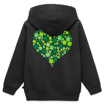 Glücksbringer - Kinder Premium Organic Zip Hoodie - Schwarz - Hinten - AI Model Kid Male (0cm)