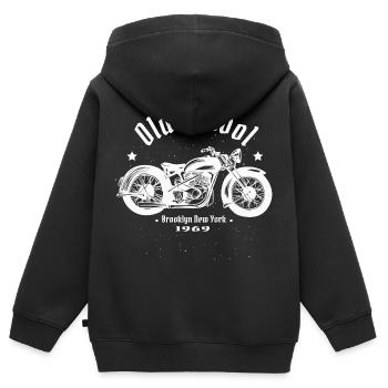 Biker - Kids Premium Organic Zip-up Hoodie - black - Back - AI Model Kid Male (0cm)