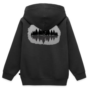 Wald - Forest Landschaft Natur Bäume - Kinder Premium Organic Zip Hoodie - Schwarz - Hinten - AI Model Kid Male (0cm)