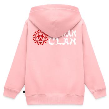 Wuhan Clan - Kinder Premium Organic Zip Hoodie - Rosa - Hinten - AI Model Kid Female (0cm)