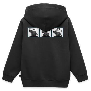Hund Hunde Hündchen - Kinder Premium Organic Zip Hoodie - Schwarz - Hinten - AI Model Kid Male (0cm)