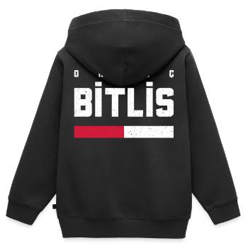 Bitlis 13 Turquie Turkiye TR Gift Holiday - Sweat Premium à capuche zippé enfant bio - noir - Dos - AI Model Kid Male (0cm)