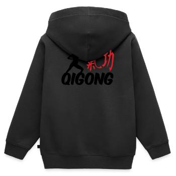 Qigong Yoga Qi Gong Meditation - Kinder Premium Organic Zip Hoodie - Schwarz - Hinten - AI Model Kid Male (0cm)