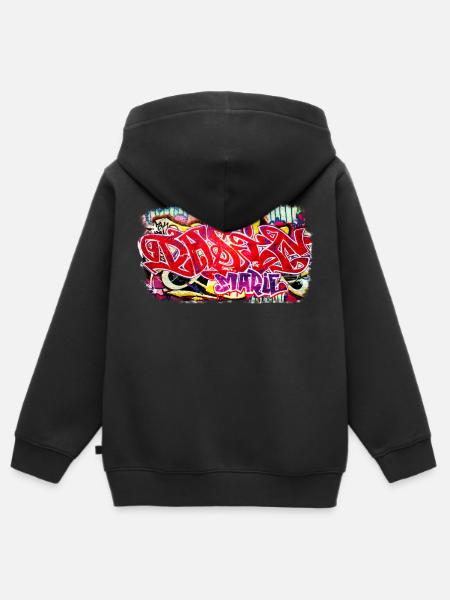 Berliner Mauer Graffiti Schrift - Kinder Premium Organic Zip Hoodie - Schwarz