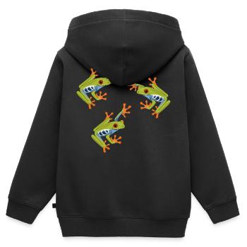 Frog roach tree frog frogs - Kids Premium Organic Zip-up Hoodie - black - Back - AI Model Kid Male (0cm)