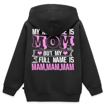 Mama - Kinder Premium Organic Zip Hoodie - Schwarz - Hinten - AI Model Kid Male (0cm)