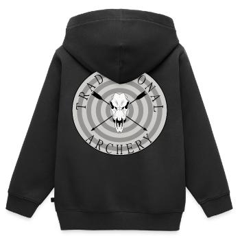 traditionelles Bogenschießen, Bogenschütze, Shirt - Kinder Premium Organic Zip Hoodie - Schwarz - Hinten - AI Model Kid Male (0cm)