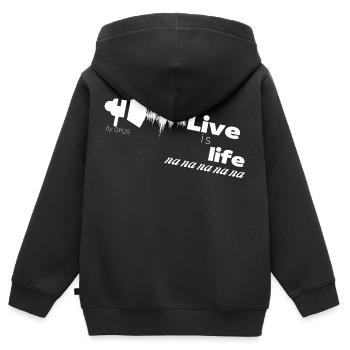 Live is life - Sweat Premium à capuche zippé enfant bio - noir - Dos - AI Model Kid Male (0cm)