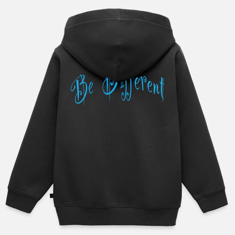 Be different or different - Kids Premium Organic Zip-up Hoodie - black