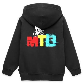 MTB - Sweat Premium à capuche zippé enfant bio - noir - Dos - AI Model Kid Male (0cm)