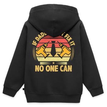 Si papa ne peut pas le réparer, personne ne peut le réparer. - Sweat Premium à capuche zippé enfant bio - noir - Dos - AI Model Kid Male (0cm)