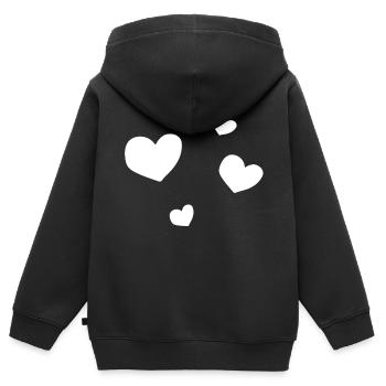 vier Herzen - Kinder Premium Organic Zip Hoodie - Schwarz - Hinten - AI Model Kid Male (0cm)