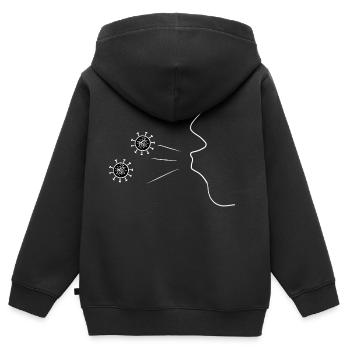 Virus corona - Sweat Premium à capuche zippé enfant bio - noir - Dos - AI Model Kid Male (0cm)