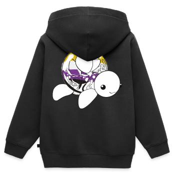 Non binary turtle - Kids Premium Organic Zip-up Hoodie - black - Back - AI Model Kid Male (0cm)