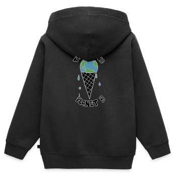 Klimaschutz Erde - Kinder Premium Organic Zip Hoodie - Schwarz - Hinten - AI Model Kid Male (0cm)