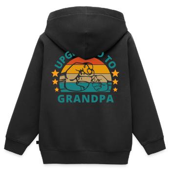 zum Opa aufgewertet - Kinder Premium Organic Zip Hoodie - Schwarz - Hinten - AI Model Kid Male (0cm)