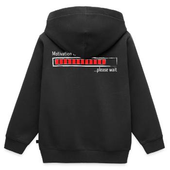 Loading bar motivation is loading sayings - Kids Premium Organic Zip-up Hoodie - black - Back - AI Model Kid Male (0cm)