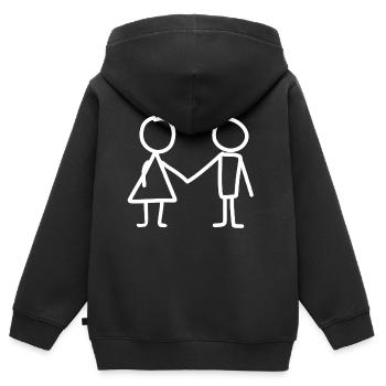 Amour amour amour - Sweat Premium à capuche zippé enfant bio - noir - Dos - AI Model Kid Male (0cm)