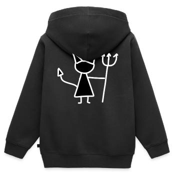 Devil evil - Kids Premium Organic Zip-up Hoodie - black - Back - AI Model Kid Male (0cm)