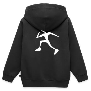 course sport - Sweat Premium à capuche zippé enfant bio - noir - Dos - AI Model Kid Male (0cm)