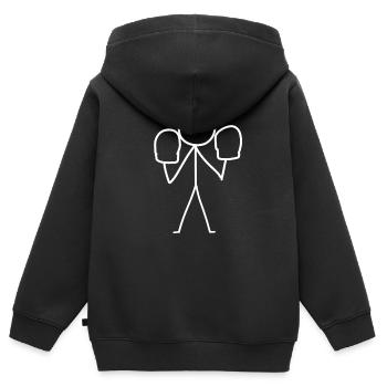Boxen kämpfen - Kinder Premium Organic Zip Hoodie - Schwarz - Hinten - AI Model Kid Male (0cm)