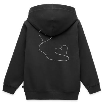 cœurs liés - Sweat Premium à capuche zippé enfant bio - noir - Dos - AI Model Kid Male (0cm)