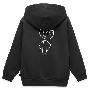 Junge schlau - Kinder Premium Organic Zip Hoodie - Schwarz - Hinten - AI Model Kid Male (0cm)