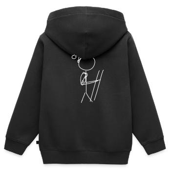 wandern wanderer - Kinder Premium Organic Zip Hoodie - Schwarz - Hinten - AI Model Kid Male (0cm)