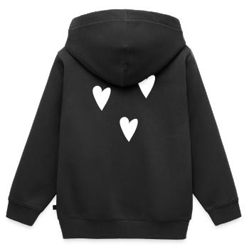 herzen Herz - Kinder Premium Organic Zip Hoodie - Schwarz - Hinten - AI Model Kid Male (0cm)
