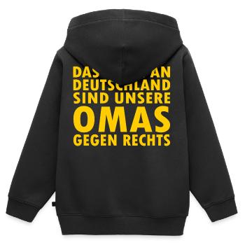 Omas gegen rechts - Kinder Premium Organic Zip Hoodie - Schwarz - Hinten - AI Model Kid Male (0cm)