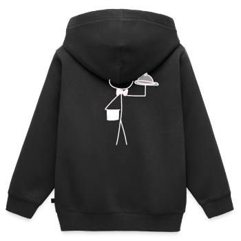 servir le serveur - Sweat Premium à capuche zippé enfant bio - noir - Dos - AI Model Kid Male (0cm)