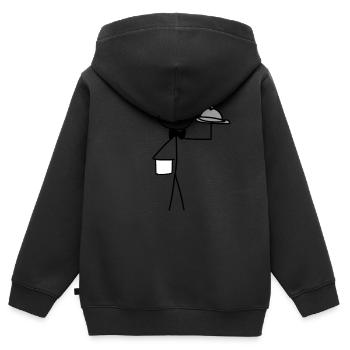 kellner servieren - Kinder Premium Organic Zip Hoodie - Schwarz - Hinten - AI Model Kid Male (0cm)