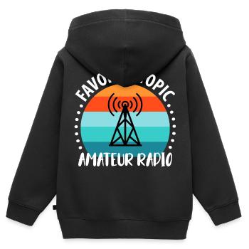 Amateur Radio Radio Radio Radio Radio Amateur Vintage - Kids Premium Organic Zip-up Hoodie - black - Back - AI Model Kid Male (0cm)
