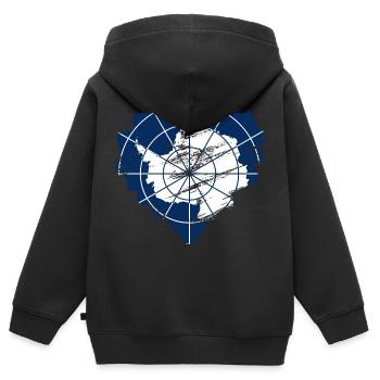 Antarktis - Kinder Premium Organic Zip Hoodie - Schwarz - Hinten - AI Model Kid Male (0cm)