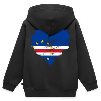 Cap-Vert - Sweat Premium à capuche zippé enfant bio - noir - Dos - AI Model Kid Male (0cm)