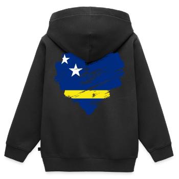 Curaçao - Kinder Premium Organic Zip Hoodie - Schwarz - Hinten - AI Model Kid Male (0cm)