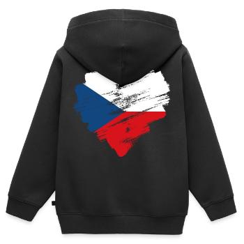 Tschechische Republik - Kinder Premium Organic Zip Hoodie - Schwarz - Hinten - AI Model Kid Male (0cm)