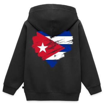 Cuba - Sweat Premium à capuche zippé enfant bio - noir - Dos - AI Model Kid Male (0cm)