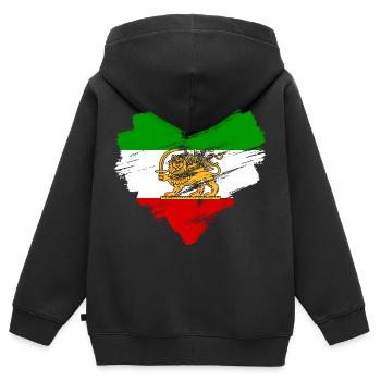 Perse - Sweat Premium à capuche zippé enfant bio - noir - Dos - AI Model Kid Male (0cm)