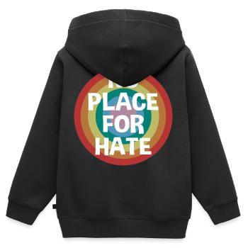 Pas de place pour la haine de la tolérance Diversité - Sweat Premium à capuche zippé enfant bio - noir - Dos - AI Model Kid Male (0cm)
