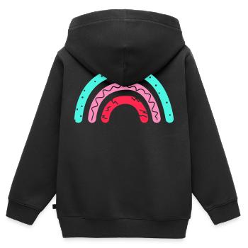 Rainbow - Kids Premium Organic Zip-up Hoodie - black - Back - AI Model Kid Male (0cm)