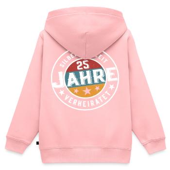 Silberhochzeit 25 Jahre Verheiratet Hochzeit - Kinder Premium Organic Zip Hoodie - Rosa - Hinten - AI Model Kid Female (0cm)