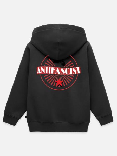 Antifa - Kinder Premium Organic Zip Hoodie - Schwarz